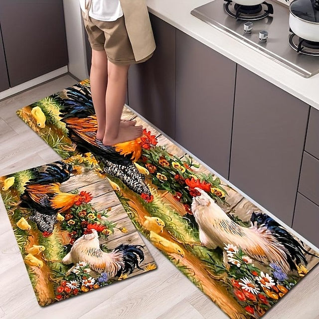 Sunflower Farmhouse Kitchen Rugs Anti Slip Door Mats for Kitchen Floor Kitchen Rugs and Mats Non Skid Waterproof Kitchen Runner Comfort Standing Mat