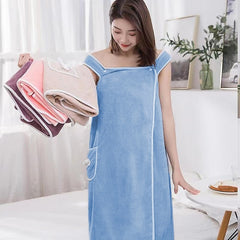 Microfiber Wearable Bath Towel Dress Super Absorbent Home Wear Bath Skirt Bath Towel Ladies Water-absorbent Soft Thick Wrapped Bathrobe Quick-dry