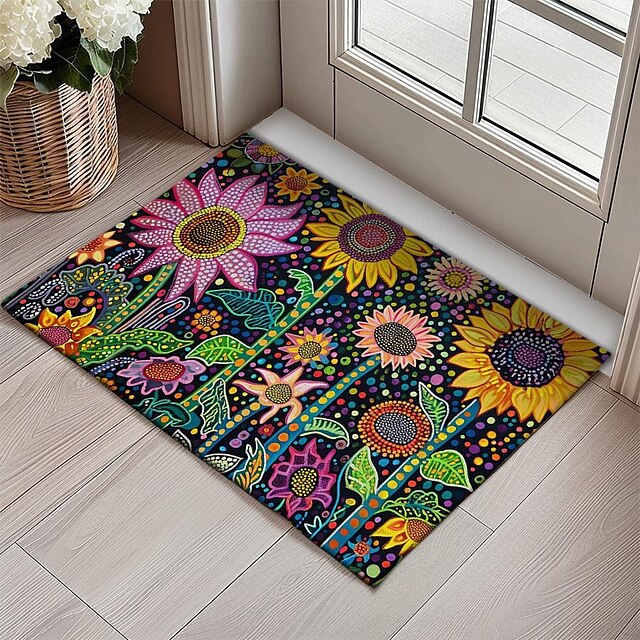 Big Sun Flowers Doormat Floor Mats Washable Rugs Kitchen Mat Non-Slip Oil Proof Rug Indoor Outdoor Mat Bedroom Decor Bathroom Mat Entrance Rug