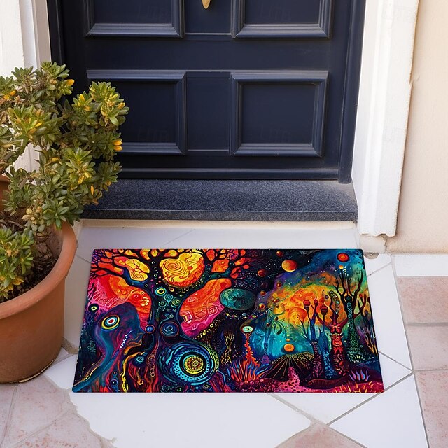 Trippy Psychedelic Monster Doormat Non-Slip Oil Proof Rug Indoor Outdoor Mat Bedroom Decor Bathroom Mat Entrance Rug Door Mat