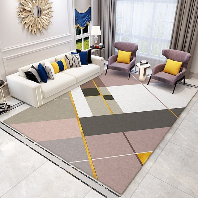 Geometric Living Room Floor Mat Carpet Abstract Area Rug Bedroom Bedside Covered Rectangular Coffee Table Carpet