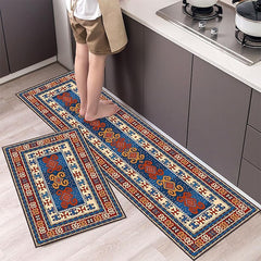 Boho Style Kitchen Mat Kitchen Rug Set of 2 Pcs,Perfect for Kitchen, Bathroom, Living Room, Soft, Absorbent Microfiber Material, Non-Slip, Easy Clean Machine Washable Floor Runner