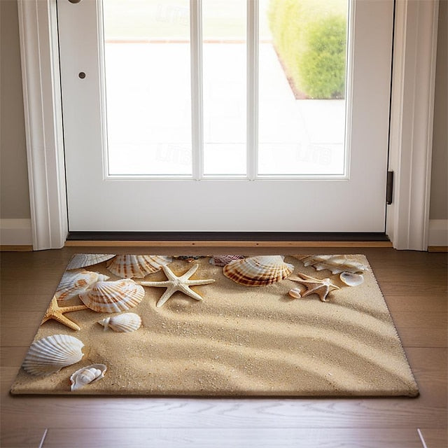 Beach Shells Doormat Kitchen Mat Floor Mat Non-Slip Area Rug Oil Proof Rug Indoor Outdoor Mat Bedroom Decor Bathroom Mat Entrance Rug