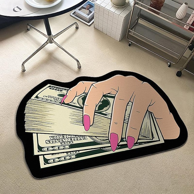 Dollar Bill Rug Art Money Creative Carpet Cozy Soft Bedroom Carpets Bedside Rugs Living Room Decoration Rug Non-Slip Absorbent Floor Mats