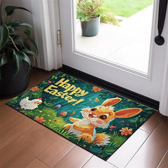 Easter Bunny Doormat Floor Mats Washable Rugs Kitchen Mat Non-Slip Oil Proof Rug Indoor Outdoor Mat Bedroom Decor Bathroom Mat Entrance Rug