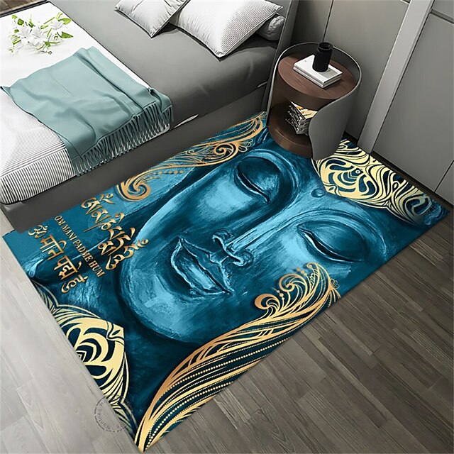 Art Buddha Boho Area Rug Non Slip Floor Mat Bedside Livingroom Bedroom Indoor Outdoor