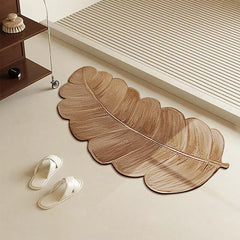 Green Plant Bathroom Mat, Bathroom Water Absorbing Mat, Home-shaped Door Mat, Silicate Mud Rug