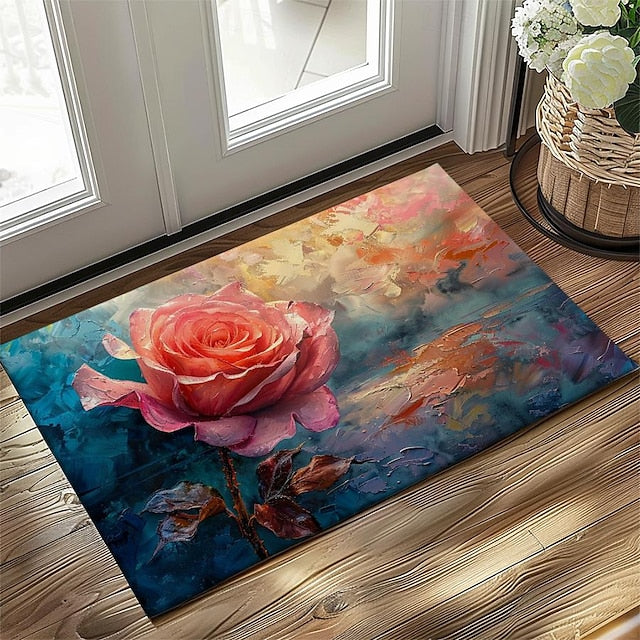 Daisy Flowers Doormat Kitchen Mat Floor Mat Non-Slip Area Rug Oil Proof Rug Indoor Outdoor Mat Bedroom Decor Bathroom Mat Entrance Rug