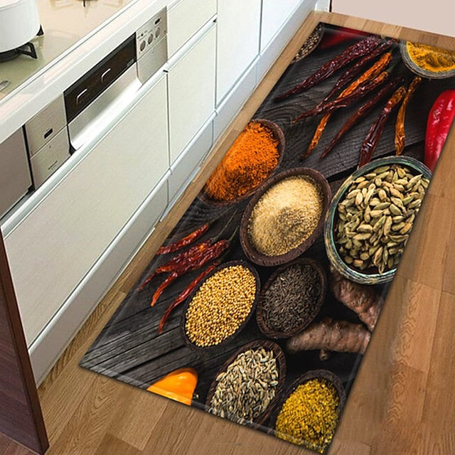 Spices Area Rug Kitchen Mat Non-Slip Oil Proof Floor Mat Livingroom Rug Indoor Outdoor Mat Bedroom Decor Bathroom Mat Entrance Rug Door Mat