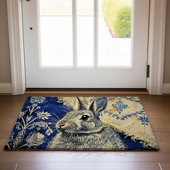 Ink Blue Rabbit Doormat Floor Mats Washable Rugs Kitchen Mat Non-Slip Oil Proof Rug Indoor Outdoor Mat Bedroom Decor Bathroom Mat Entrance Rug