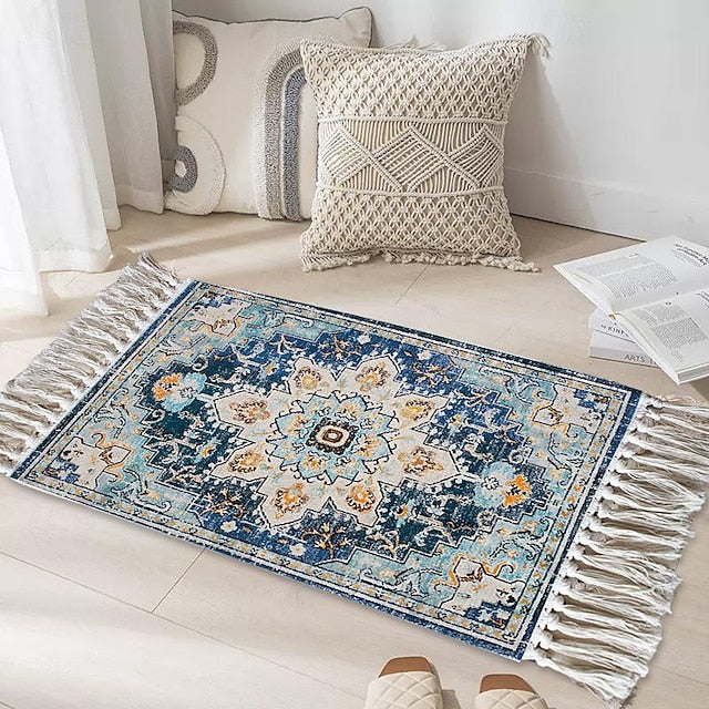 Woven Bohemian Mandala Doormat Kitchen Mat Floor Mat Non-Slip Area Rug Oil Proof Rug Indoor Outdoor Mat Bedroom Decor Bathroom Mat Entrance Rug