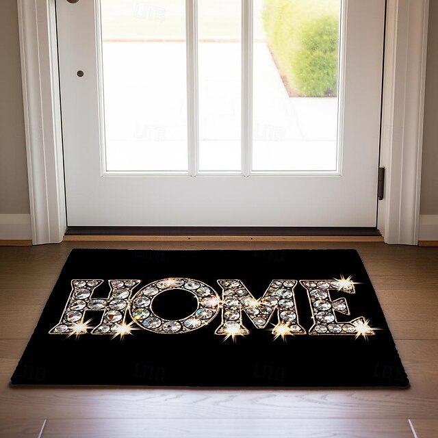 Crystal Home Doormat Floor Mats Washable Rugs Kitchen Mat Non-Slip Oil Proof Rug Indoor Outdoor Mat Bedroom Decor Bathroom Mat Entrance Rug