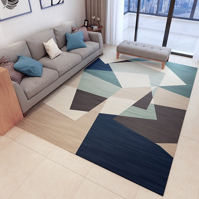 Geometric Living Room Floor Mat Carpet Abstract Area Rug Bedroom Bedside Covered Rectangular Coffee Table Carpet