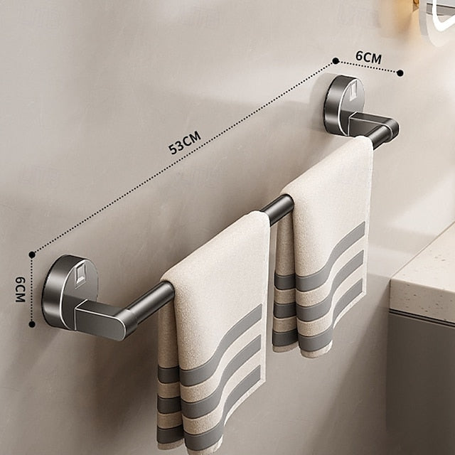 Suction Cup Towel Rack Bathroom No Punching Bathroom Towel Pole Bath Towel Wall Mounted Storage Rack Storage Rack