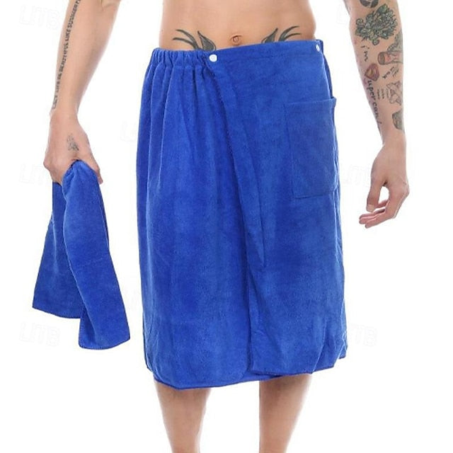 Men's Fiber Bath Towel, Absorbent Towel, Hot Spring Vacation Beach Hotel, Leisure Home, Bathroom Towel, Bath Skirt Set