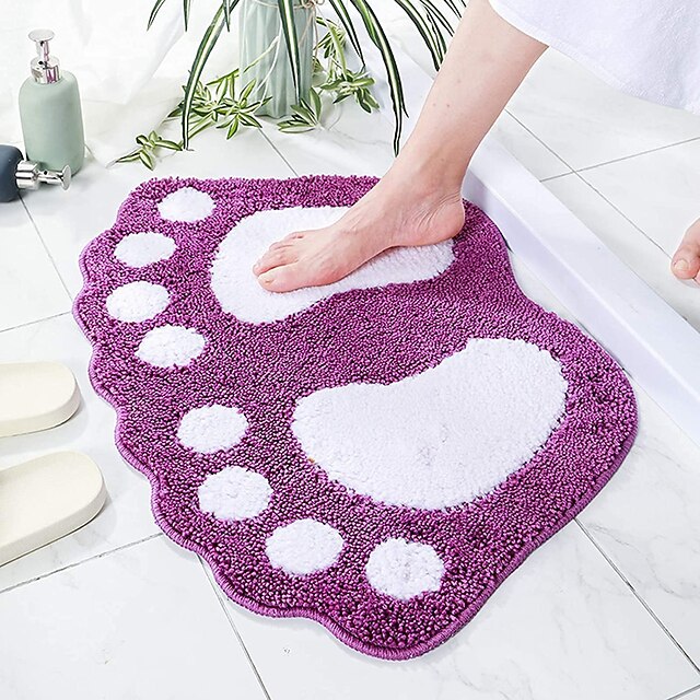 Bath Mat Non-slip Bathroom Rugs Mats Water Absorbent Non-Slip Mat Used in Bathroom, Shower, Room, Etc.Soft Flocking Bath Mat Machine Washable Bath Mat Bathroom Mat