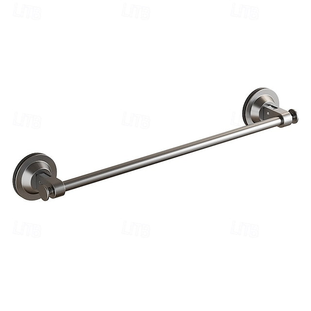 Gun Gray Suction Cup Towel Rack Bathroom Non Perforated Space Aluminum Bathroom Storage Rack Wall Mounted Single Pole Towel Pole