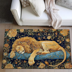 Sleeping Lion Area Rug Kitchen Mat Non-Slip Oil Proof Floor Mat Livingroom Rug Indoor Outdoor Mat Bedroom Decor Bathroom Mat Entrance Rug Door Mat