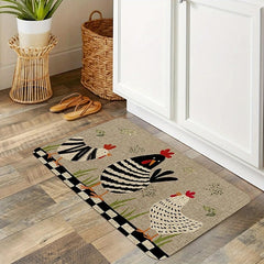 Rustic Chicken Kitchen Mat Non-Slip Rug Indoor Outdoor Mat Bedroom Decor Bathroom Mat Entrance Rug Door Mat