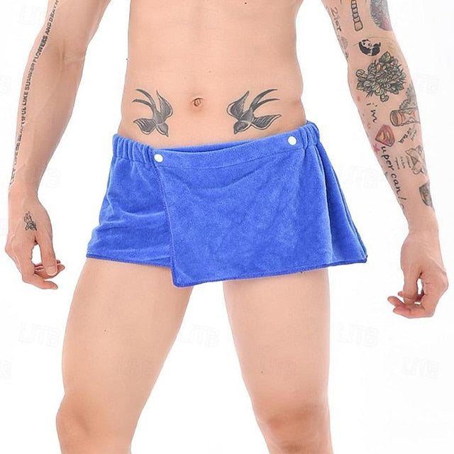 Men's Shorts, Household Absorbent and Wearable Towel Pants, Beach Sexy Bath Skirt, Ultra-Fine Fiber Anti Glare