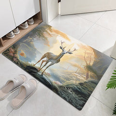 Deer Doormat Floor Mats Washable Rugs Kitchen Mat Non-Slip Oil Proof Rug Indoor Outdoor Mat Bedroom Decor Bathroom Mat Entrance Rug