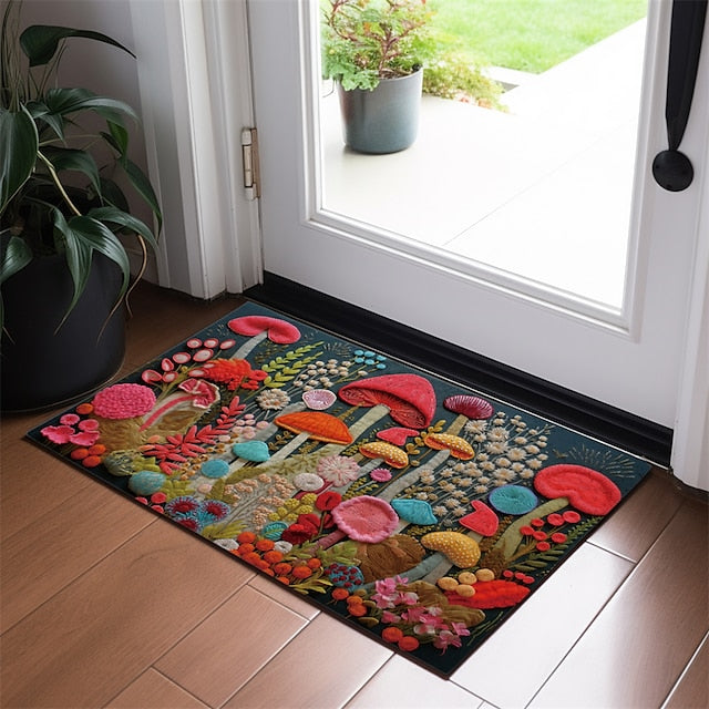 Fantasy Mushroom Doormat Floor Mats Washable Rugs Kitchen Mat Quilting Art Non-Slip Oil Proof Rug Indoor Outdoor Mat Bedroom Decor Bathroom Mat Entrance Rug