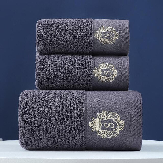 Thickened Bath Towels Set of 3,100% Turkish Cotton Ultra Soft Bath Sheets, Highly Absorbent Large Bath Towel for Bathroom, Premium Quality Shower Towel, 1PC Bath Towel&1PC Hand Towel&1PC Washcloth