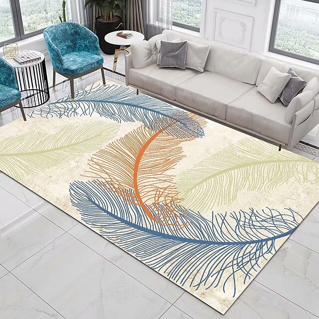 3D Printing Carpet Leaf Printing Floor Mat Square Living Room Bedroom Carpet Door Mat