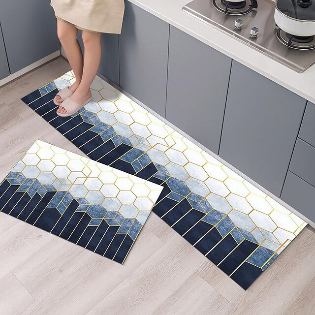 Modern Geometric Kitchen Mats Long Strips Carpets Bedside Rugs Bathroom Door Mats