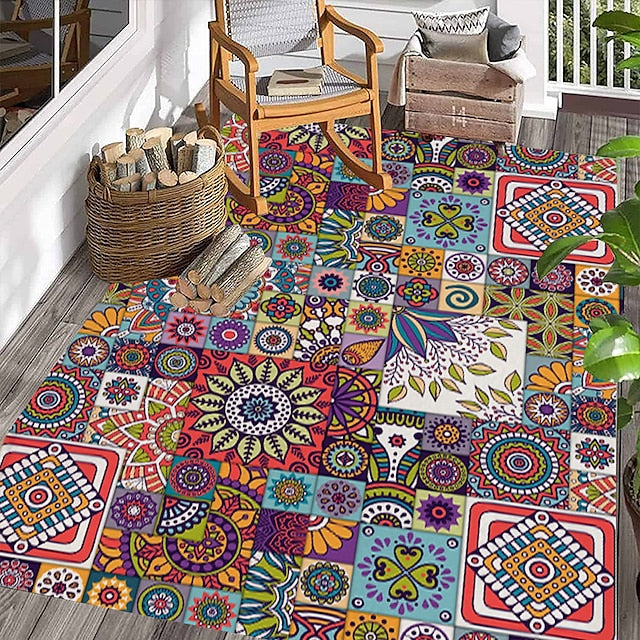 Bohemian Floor Mat Anti-Slip Door Mat Hallway Carpets Area Rugs Washable for Bedroom Living Room Kitchen Bathroom