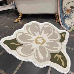 Irregular Flower Shape Area Rug Kitchen Mat Non-Slip Oil Proof Floor Mat Livingroom Rug Indoor Outdoor Mat Bedroom Decor Bathroom Mat Entrance Rug Door Mat