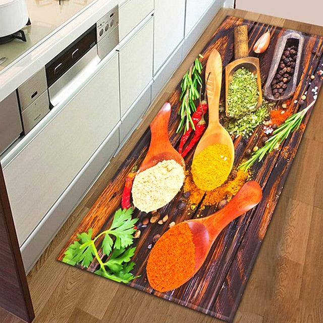 Spices Area Rug Kitchen Mat Non-Slip Oil Proof Floor Mat Livingroom Rug Indoor Outdoor Mat Bedroom Decor Bathroom Mat Entrance Rug Door Mat