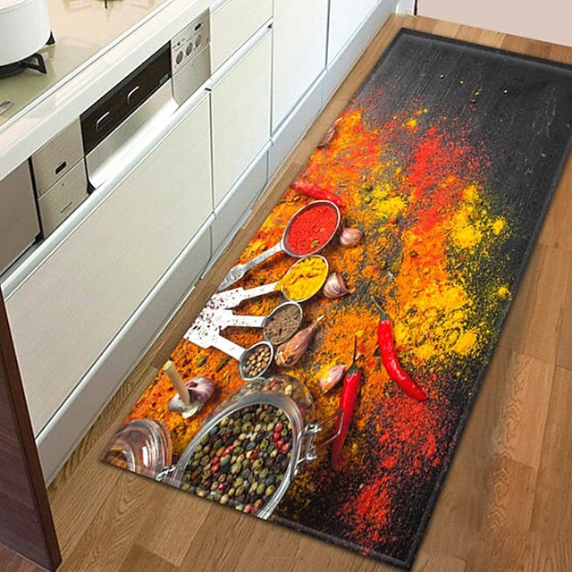 Spices Area Rug Kitchen Mat Non-Slip Oil Proof Floor Mat Livingroom Rug Indoor Outdoor Mat Bedroom Decor Bathroom Mat Entrance Rug Door Mat