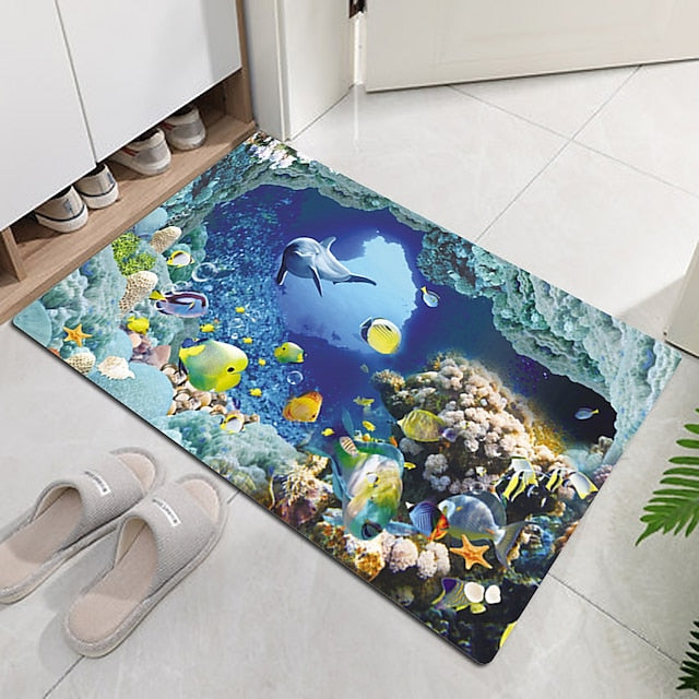 Beach Starfish Beach Collection Pattern Flannel Fabric Print Home Entrance Mattress Bathroom Mattress Mattress