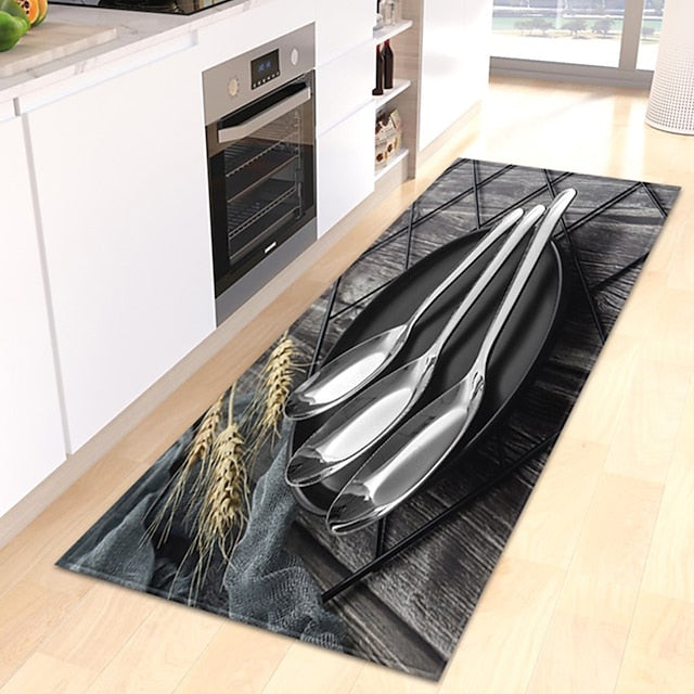 Cutlery Area Rug Kitchen Mat Non-Slip Oil Proof Floor Mat Livingroom Rug Indoor Outdoor Mat Bedroom Decor Bathroom Mat Entrance Rug Door Mat