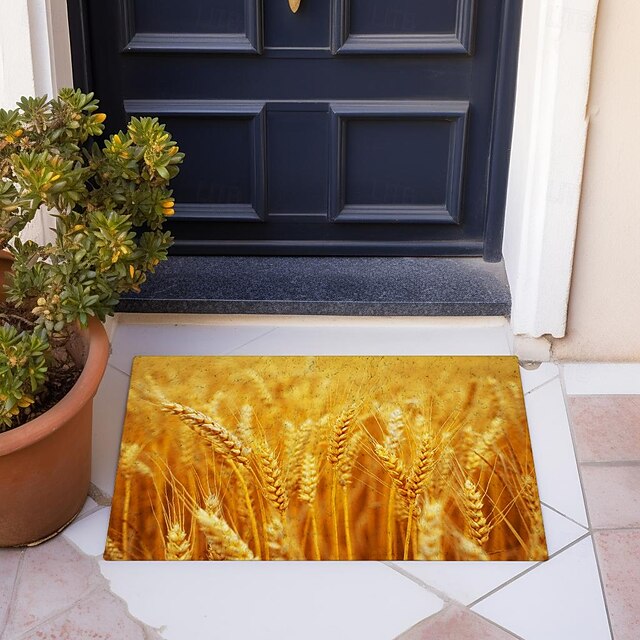 Ears of Wheat Doormat Non-Slip Oil Proof Rug Indoor Outdoor Mat Bedroom Decor Bathroom Mat Entrance Rug Door Mat