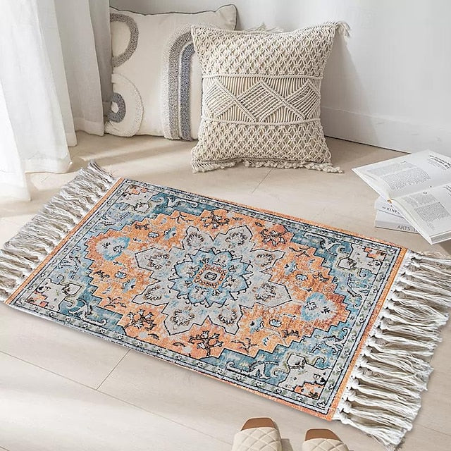 Woven Bohemian Mandala Doormat Kitchen Mat Floor Mat Non-Slip Area Rug Oil Proof Rug Indoor Outdoor Mat Bedroom Decor Bathroom Mat Entrance Rug