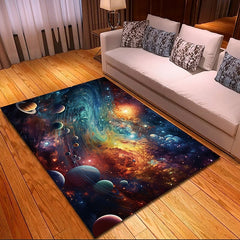 Blacklight Rug UV Reactive Glow in the Dark Area Rug Kitchen Mat Non-Slip Oil Proof Trippy Galaxy Floor Mat Livingroom Rug Indoor Outdoor Mat Bedroom Decor Bathroom Mat Entrance Rug Door Mat