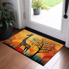 Tree of Life Giraffe Doormat Floor Mats Washable Rugs Kitchen Mat Non-Slip Oil Proof Rug Indoor Outdoor Mat Bedroom Decor Bathroom Mat Entrance Rug