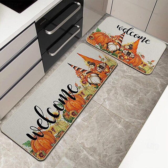 Autumn Pumpkin Truck Area Rug Kitchen Mat Non-Slip Oil Proof Floor Mat Livingroom Rug Indoor Outdoor Mat Bedroom Decor Bathroom Mat Entrance Rug Door Mat