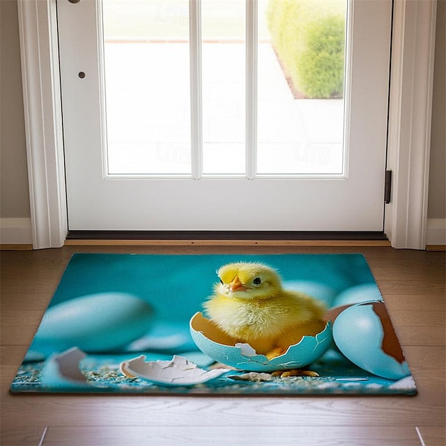 Breaking Egg Easter Doormat Floor Mats Washable Rugs Kitchen Mat Non-Slip Oil Proof Rug Indoor Outdoor Mat Bedroom Decor Bathroom Mat Entrance Rug