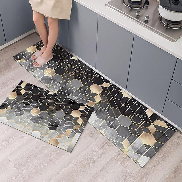 Modern Geometric Kitchen Mats Long Strips Carpets Bedside Rugs Bathroom Door Mats