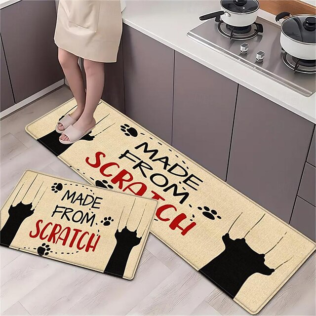 Love Cat Area Rug Kitchen Mat Non-Slip Oil Proof Floor Mat Livingroom Rug Indoor Outdoor Mat Bedroom Decor Bathroom Mat Entrance Rug Door Mat