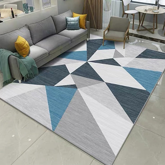 Geometric Living Room Floor Mat Carpet Abstract Area Rug Bedroom Bedside Covered Rectangular Coffee Table Carpet