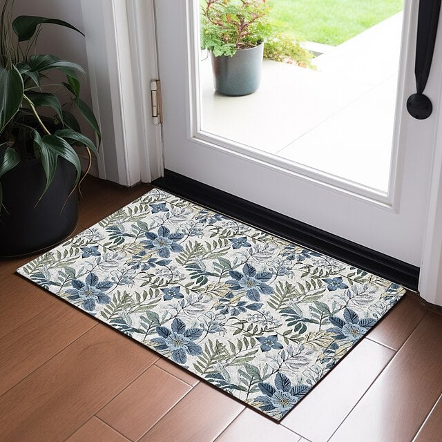 Elegant Floral Doormat Floor Mats Washable Rugs Kitchen Mat Non-Slip Oil Proof Rug Indoor Outdoor Mat Bedroom Decor Bathroom Mat Entrance Rug