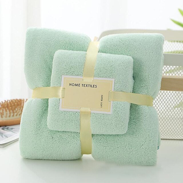 Bath Towels Set for Bathroom,Thick,Soft&Absorbent Fleece Bath Towels,1PC Bath Towel&1PC Hand Towel,Microfiber Quick Dry Bath Towel,Multipurpose Bath Sheets Towels for Bath, Gym and Spa