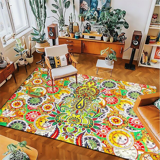 Mandala Bohemian Area Rug Livingroom Rug Kitchen Mat Non-Slip Oil Proof Floor Mat Rug Indoor Outdoor Mat Bedroom Decor Bathroom Mat Entrance Rug Door Mat