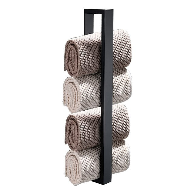 Adhesive Towel Bar with Hook, SUS304 Stainless Steel Hand Towel Holder for Bathroom, Towel Rack for Rolled Towels 40cm