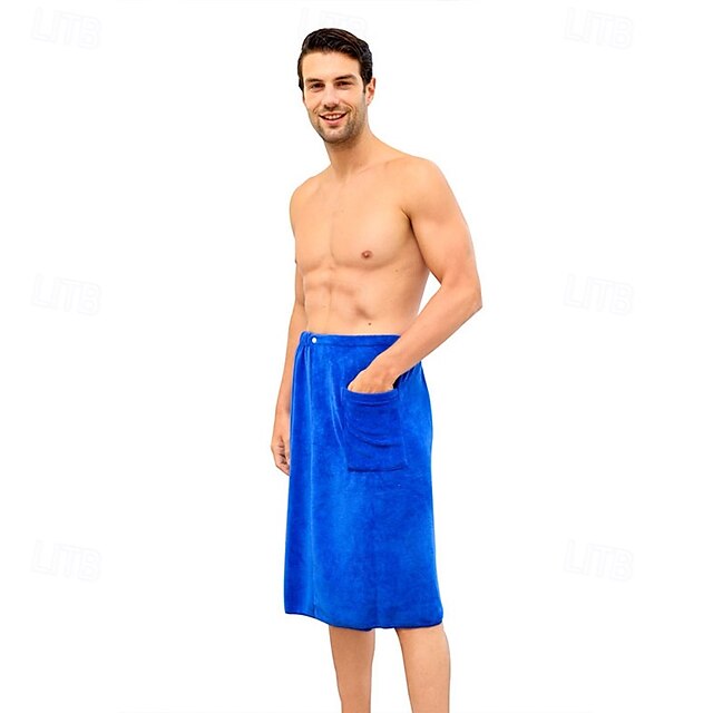 Men's Bath Towel Wearable and Wrapable Soft and Absorbent Extra-large Size Bathrobe-style Home-use Long Towel