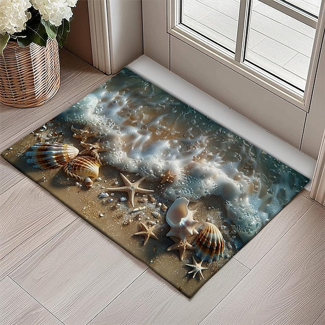 Beach Shells Doormat Kitchen Mat Floor Mat Non-Slip Area Rug Oil Proof Rug Indoor Outdoor Mat Bedroom Decor Bathroom Mat Entrance Rug